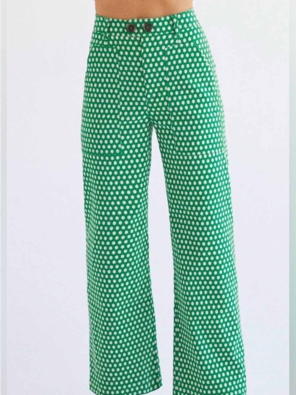 Maeve Green Floral-Print High-Rise Women’s Jeans Size 6